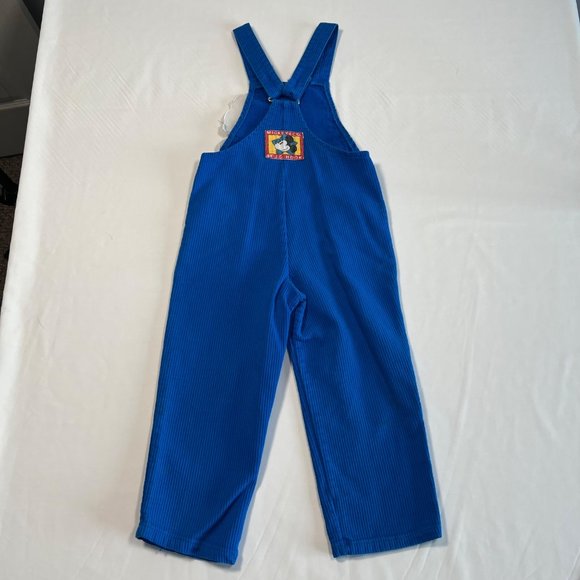 Mickey & CO by J G Hook Corduroy Overalls Size‎ 4T Blue Huey and Louie Patch - Picture 2 of 11